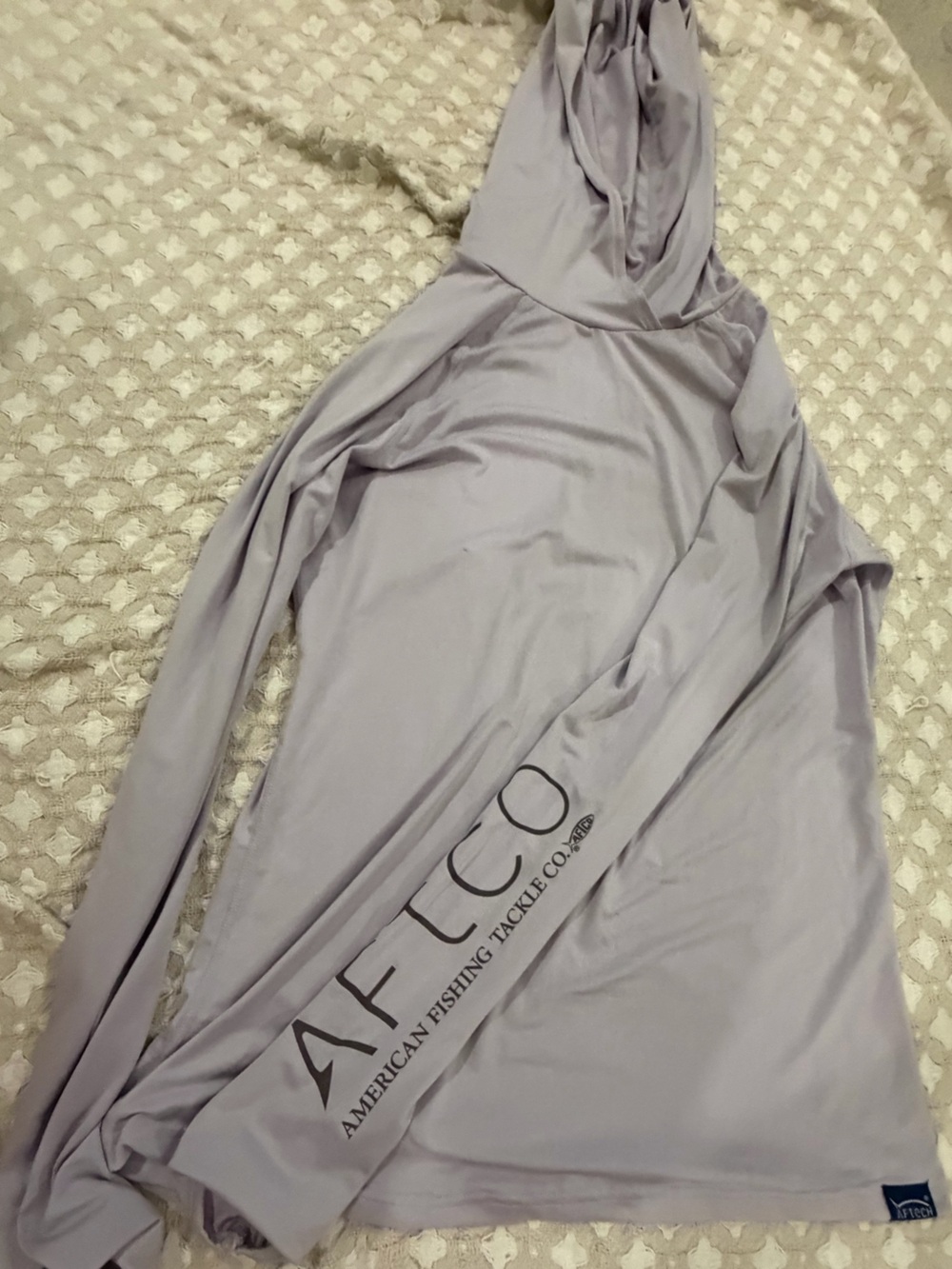 AFTCO Light Lavender Hooded Long-Sleeve Pullover